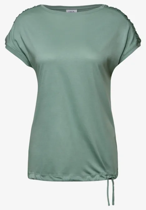 T-Shirt mit Raffung matcha green