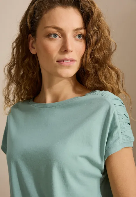 T-Shirt mit Raffung matcha green