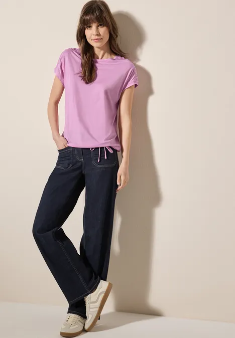 T-Shirt mit Raffung cherry blossom pink