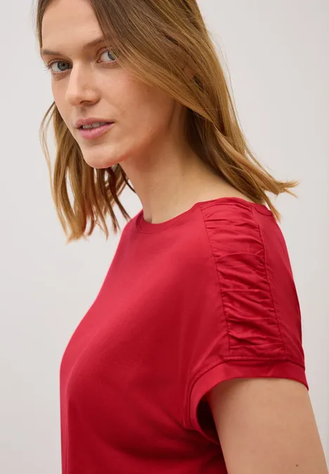 T-Shirt mit Raffung glazed apple red