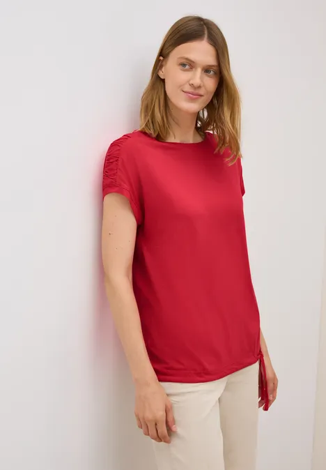 T-Shirt mit Raffung glazed apple red