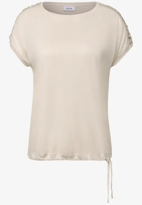 T-Shirt mit Raffung light beige