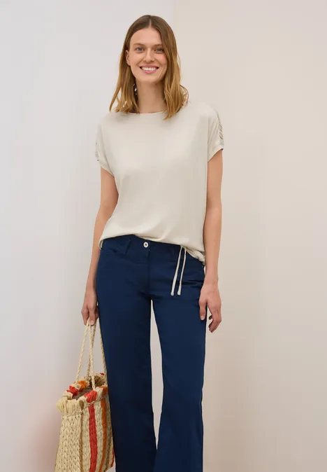 T-Shirt mit Raffung light beige