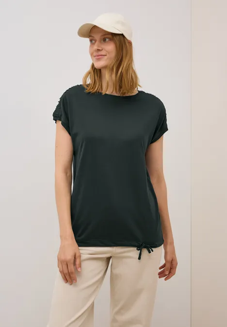 T-Shirt mit Raffung ink green