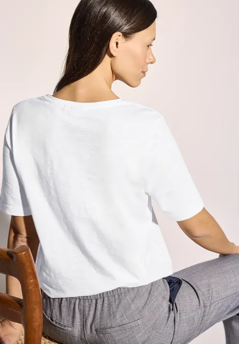 T-shirt in tuniek-look White