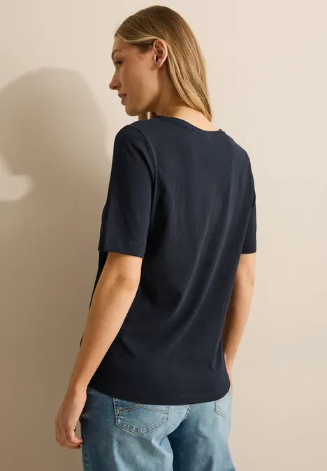 T-shirt in tuniek-look universal blue