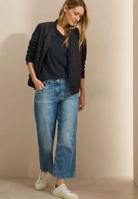 T-shirt in tuniek-look universal blue