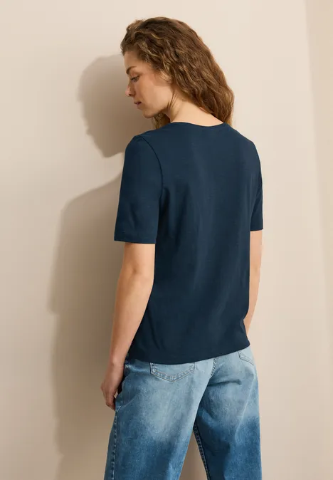 T-shirt in tuniek-look dark petrol blue
