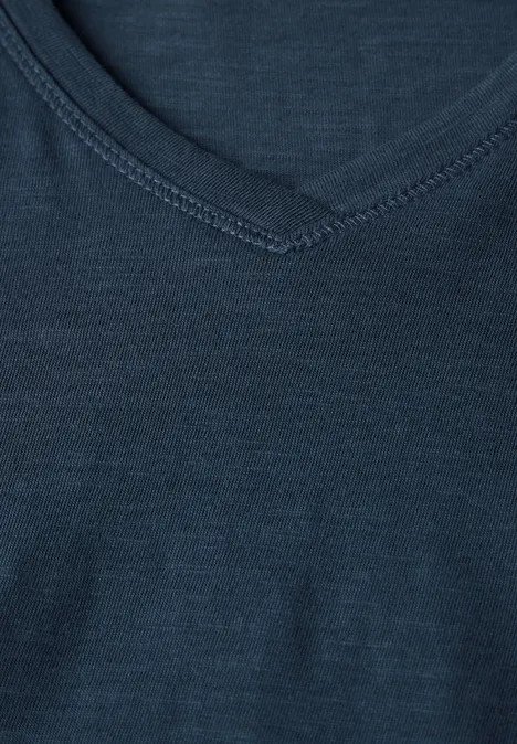 T-shirt in tuniek-look dark petrol blue