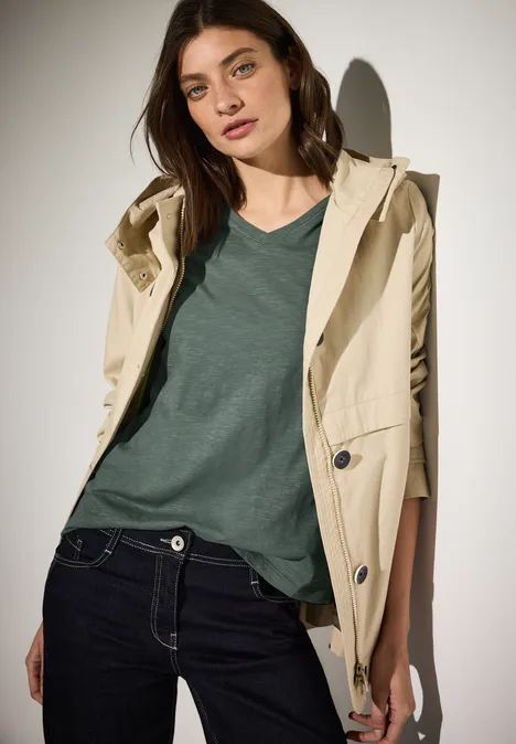 T-shirt in tuniek-look balmy khaki