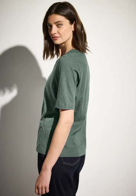 T-shirt in tuniek-look balmy khaki