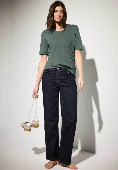 T-shirt in tuniek-look balmy khaki