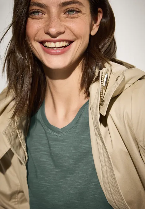 T-shirt in tuniek-look balmy khaki