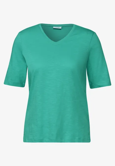 Basic V-Neck T-Shirt agave green