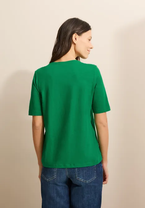 Basic V-Neck T-Shirt garden green