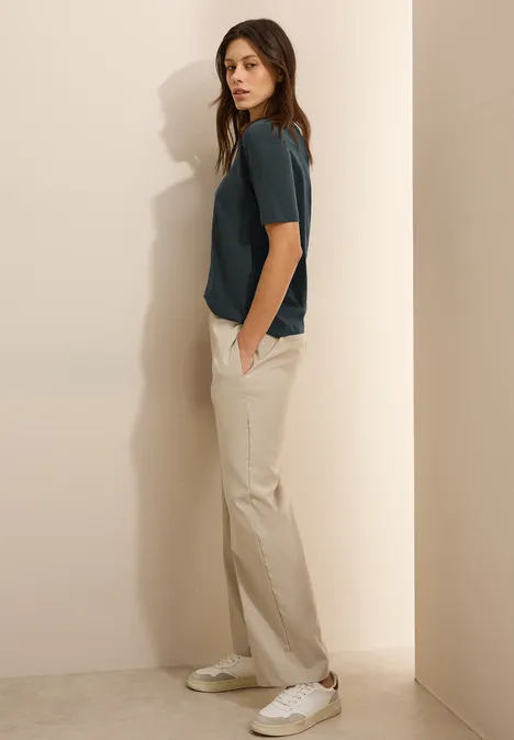 Basic V-Neck T-Shirt slate khaki