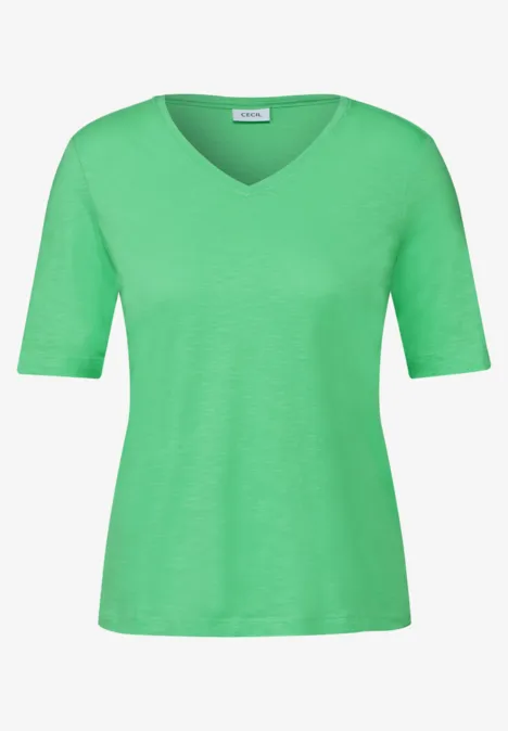 Basic V-Neck T-Shirt iced green