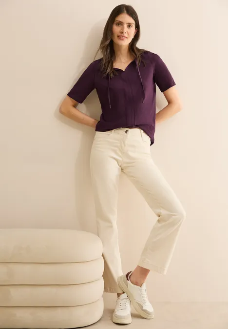 T-Shirt im Tunika-Look deep berry
