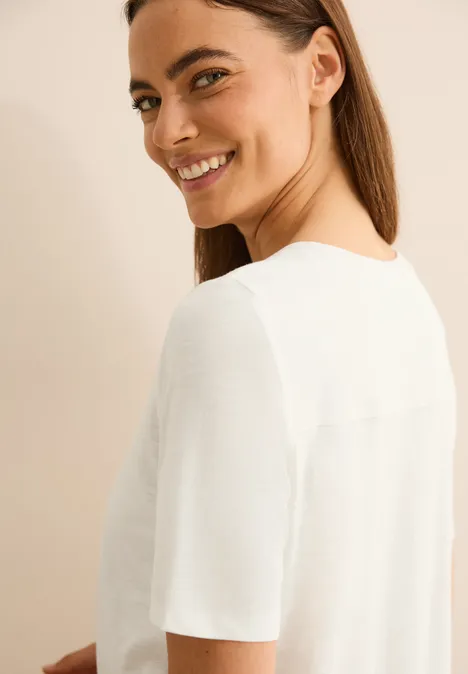 T-Shirt im Tunika-Look vanilla white