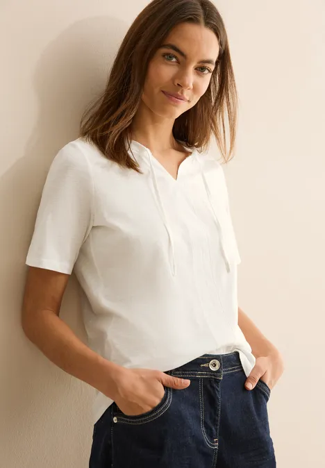 T-Shirt im Tunika-Look vanilla white