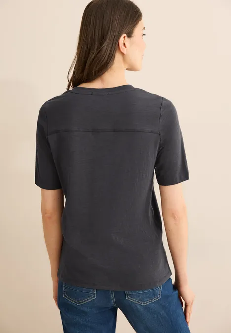 T-Shirt im Tunika-Look grey stone