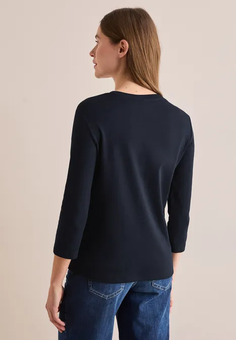 Basic V-Neck Shirt universal blue