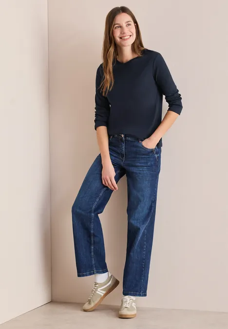 Basic V-Neck Shirt universal blue