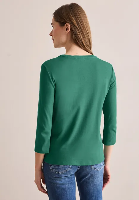 Basic V-Neck Shirt sea green