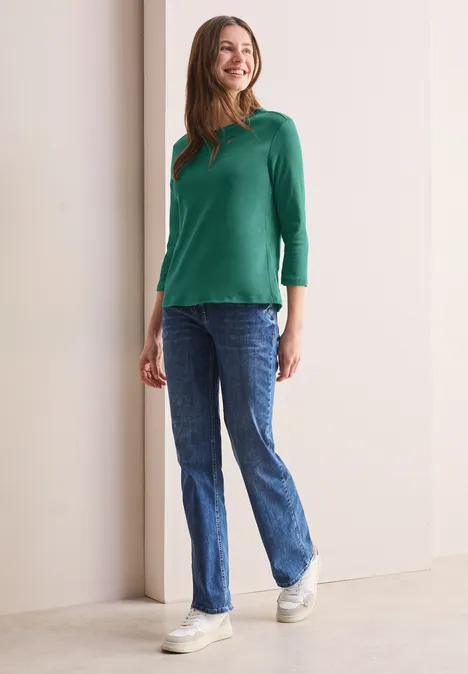 Basic V-Neck Shirt sea green