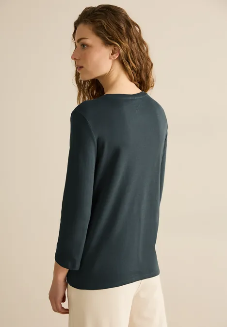 Basic V-Neck Shirt slate khaki