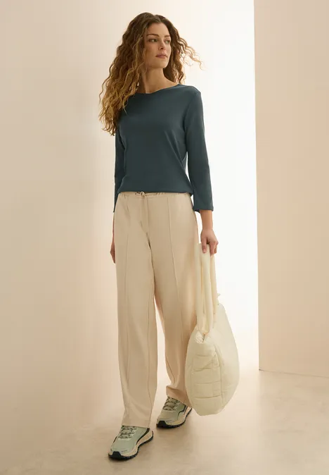 Basic V-Neck Shirt slate khaki
