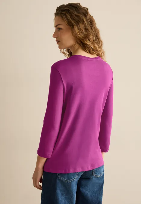 Basic V-Neck Shirt anemone pink