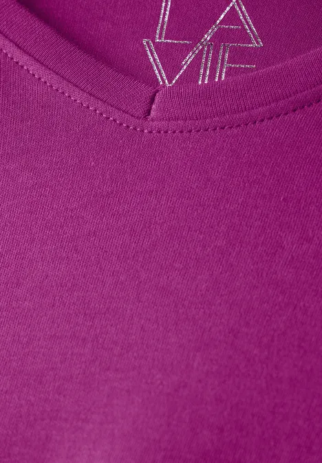 Basic V-Neck Shirt anemone pink