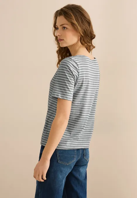 Basic Kurzarmshirt graphite light grey