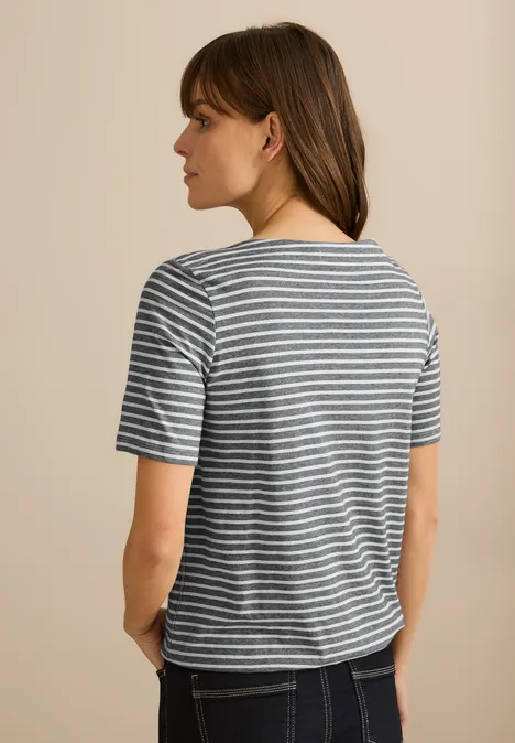 Basic Kurzarmshirt universal blue