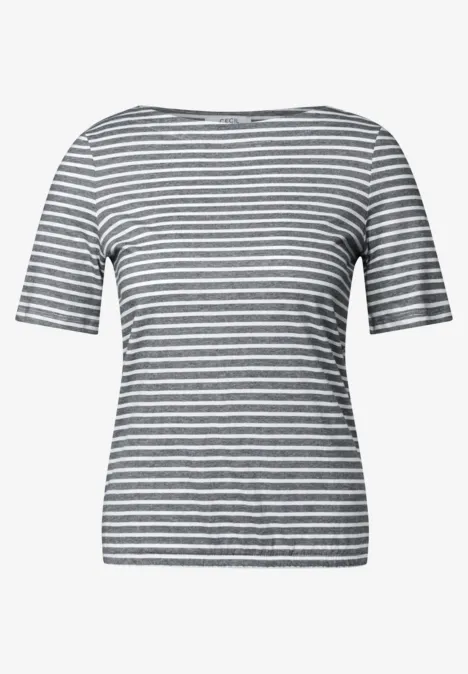 Basic Kurzarmshirt universal blue