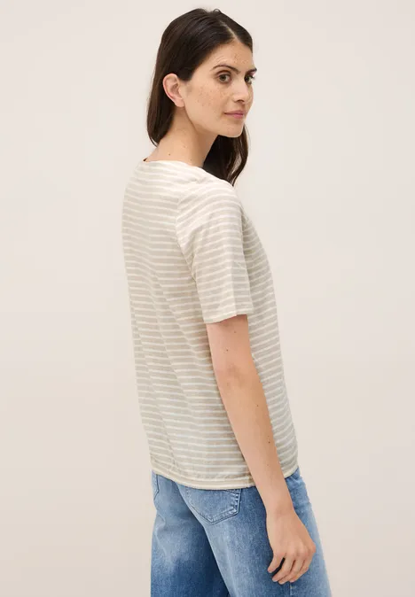 Basic Kurzarmshirt boulder beige