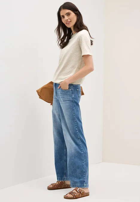 Basic Kurzarmshirt boulder beige