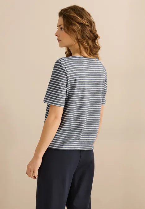 Basic Kurzarmshirt dark petrol blue