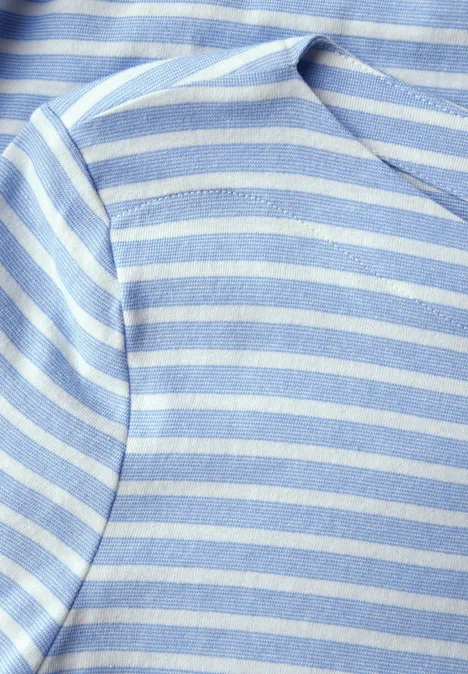 Basic Kurzarmshirt aster blue