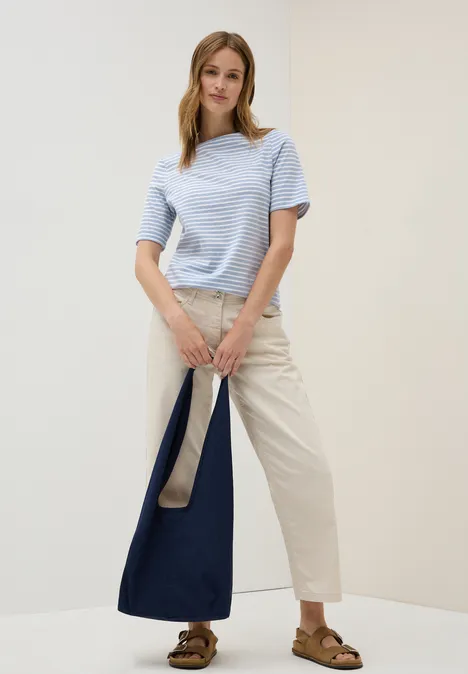 Basic Kurzarmshirt mountain blue