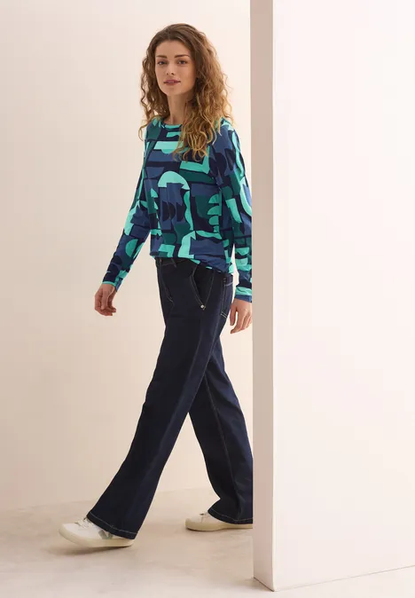 Bedrucktes Shirt sea green