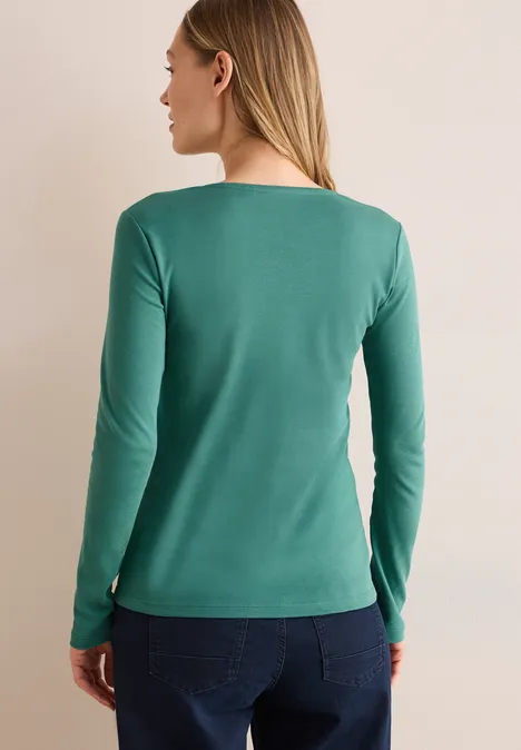 Basic Shirt in Unifarbe sea green