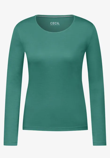 Basic Shirt in Unifarbe sea green