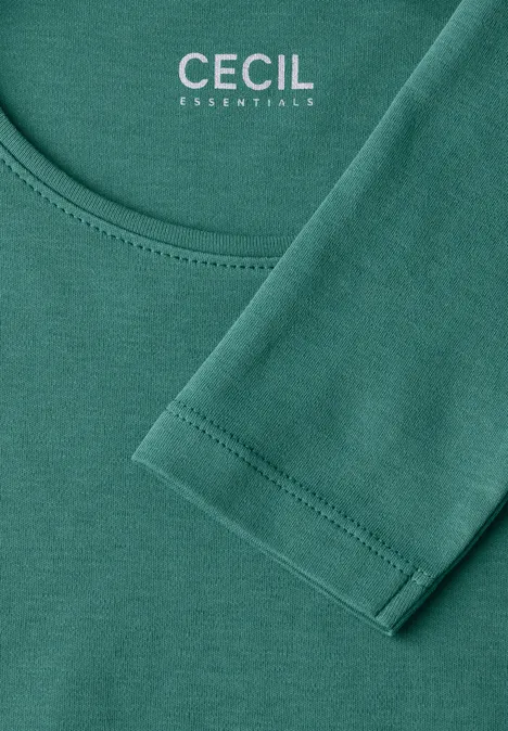 Basic Shirt in Unifarbe sea green