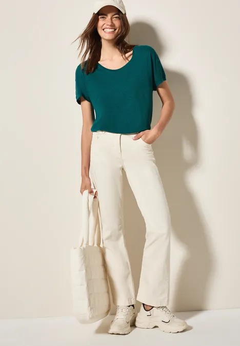 T-Shirt mit Knopfdetail green lagoon