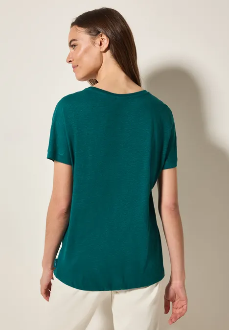 T-Shirt mit Knopfdetail green lagoon