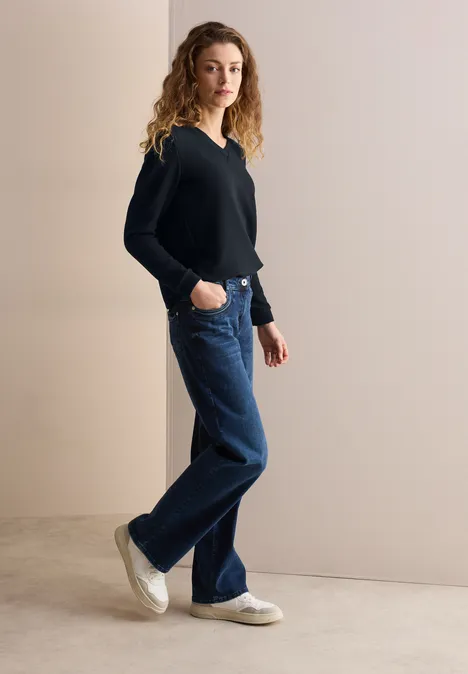 Shirt mit V-Neck universal blue