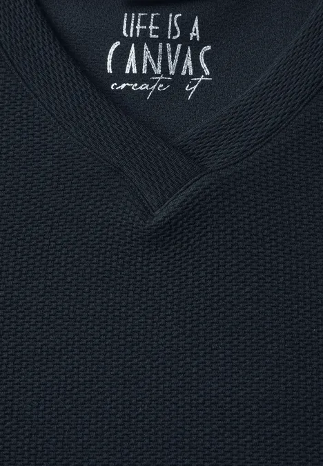 Shirt mit V-Neck universal blue