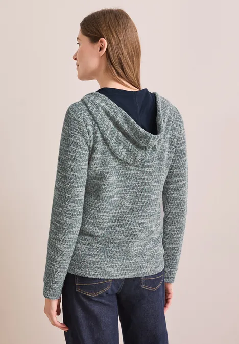 Bouclé Hoodie Jacke vanilla white
